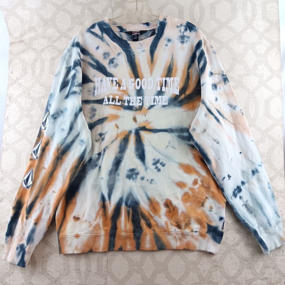 Volcom Netflix‎ OBX Sweatshirt Mens Medium Tie Dye Fleece Pullover Sweater